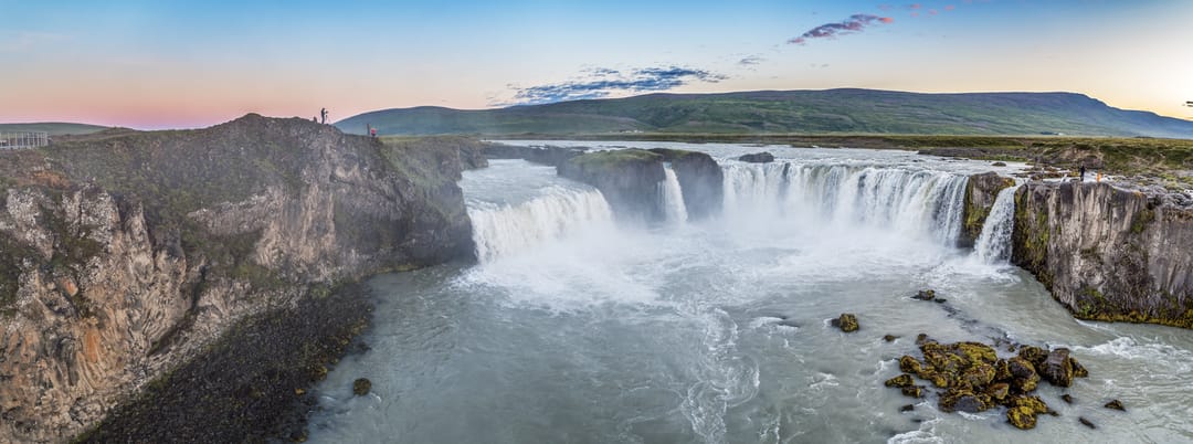 Hrafnabjargarfoss waterfall on a clear day