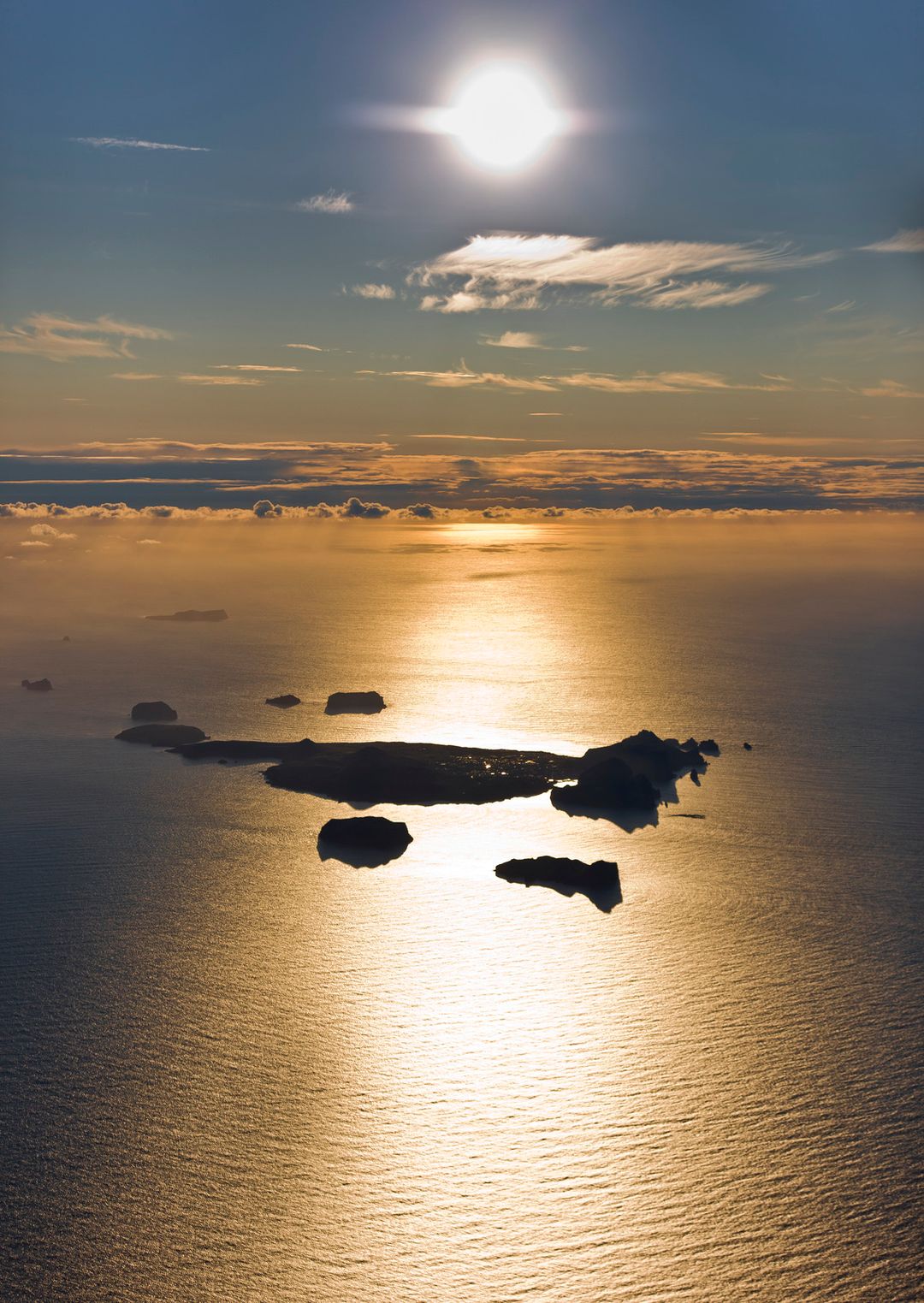 Sunset over Surtsey island