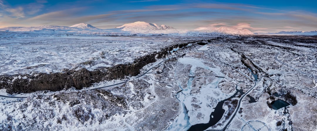 Park Narodowy Þingvellir zimą