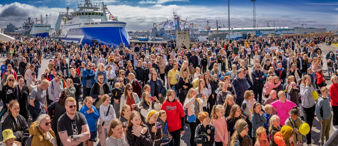 crowd of people in Reykjavik