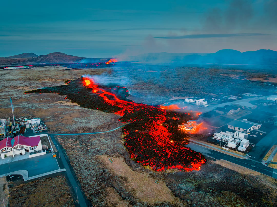 Volcano Reykjanes's eruption