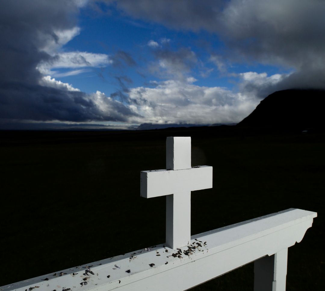 Cross symbol by a church