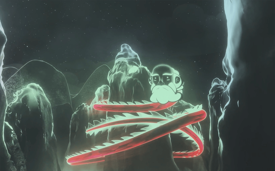 The Fox´s tail as depicted in the Perlan Museum Arora Northern lights film