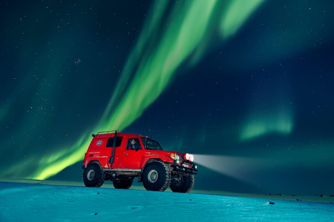 Aurores boréales en Islande