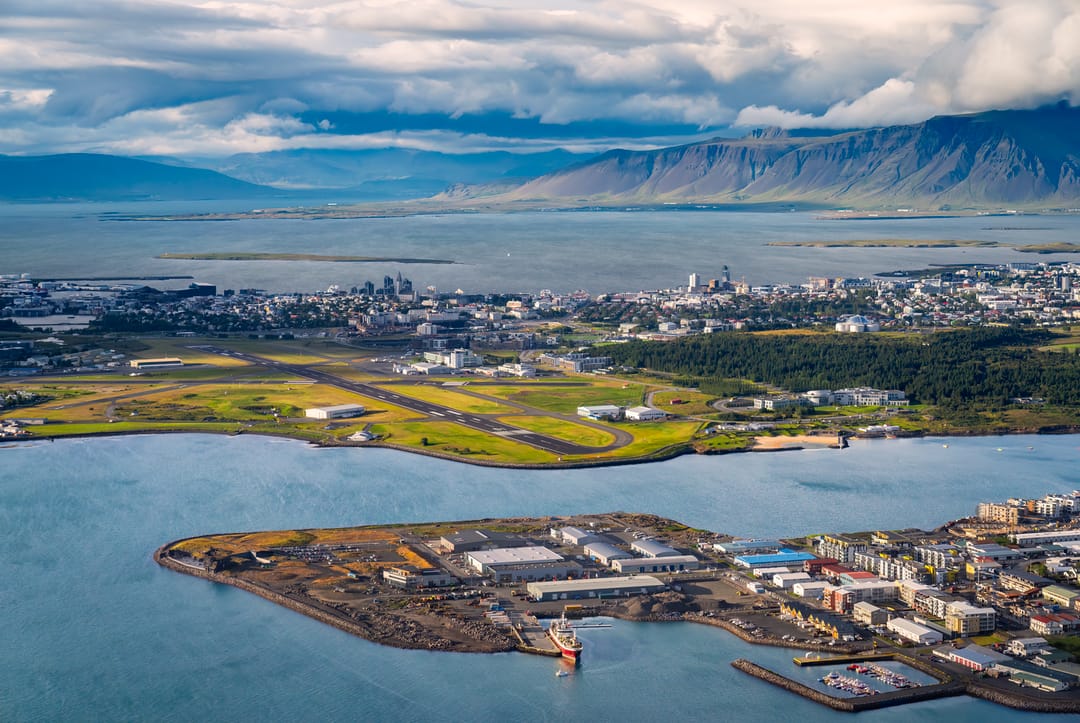 aerial view of Reykjavik City
