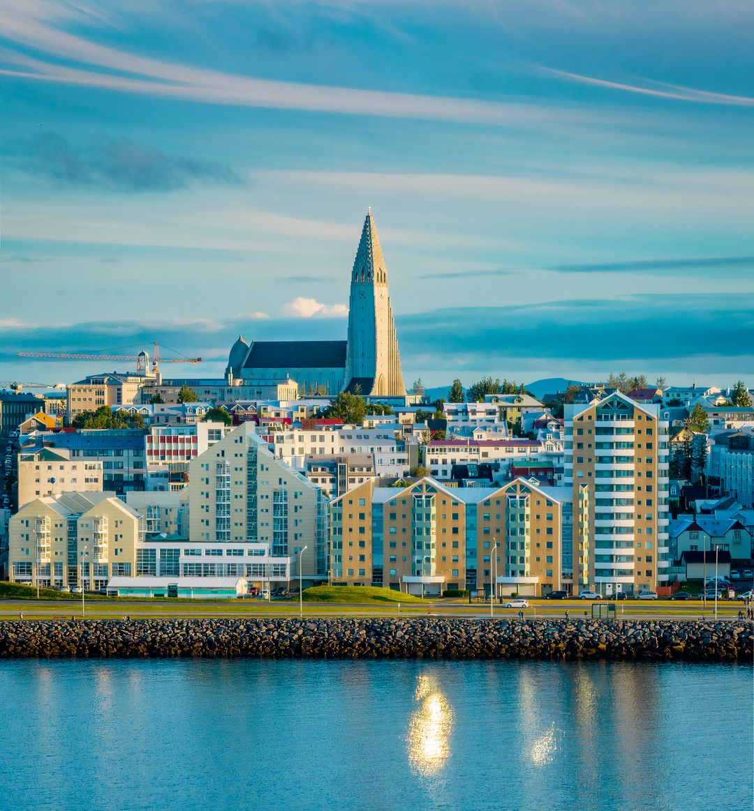 Skyline of Reykjavík on a clear day