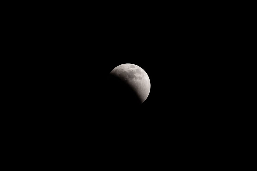 Partial Lunar Eclipse - full moon white