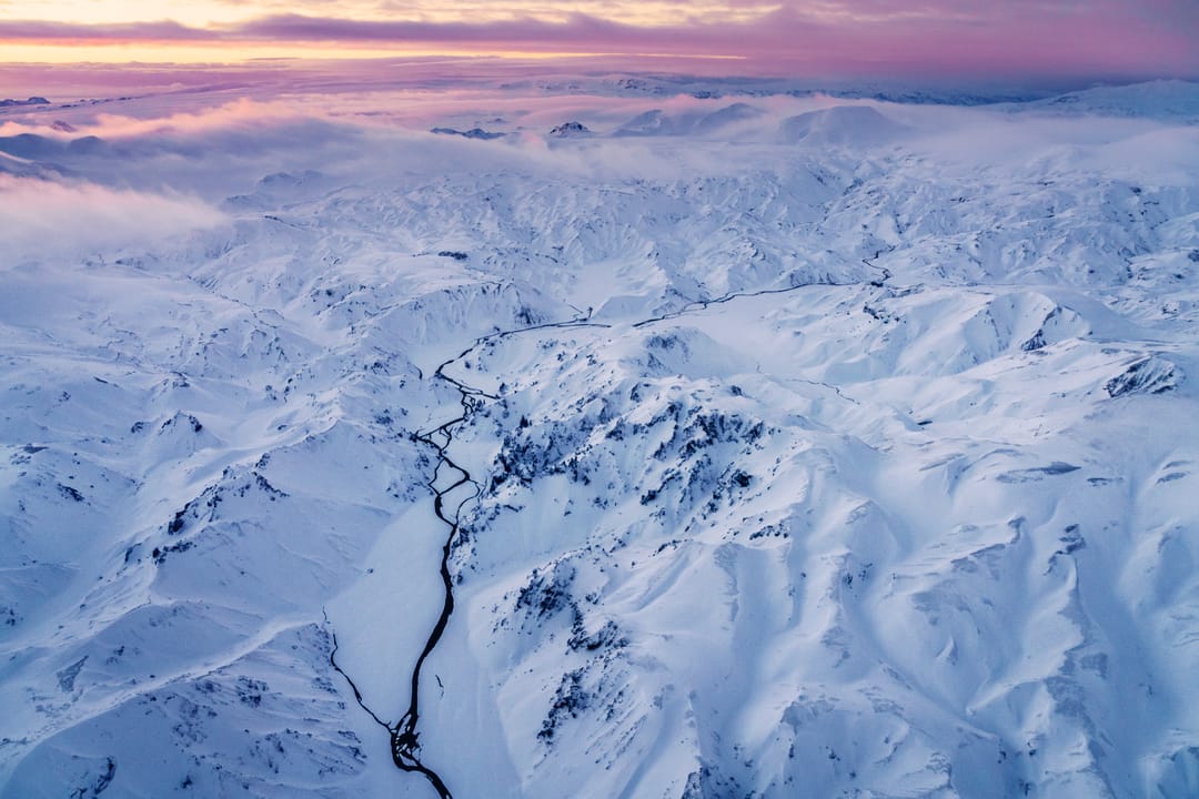 landmannalaugar in the winter covered in snow