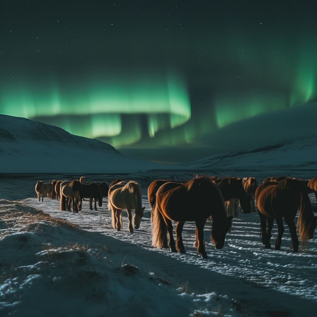 Aurores boréales en Islande