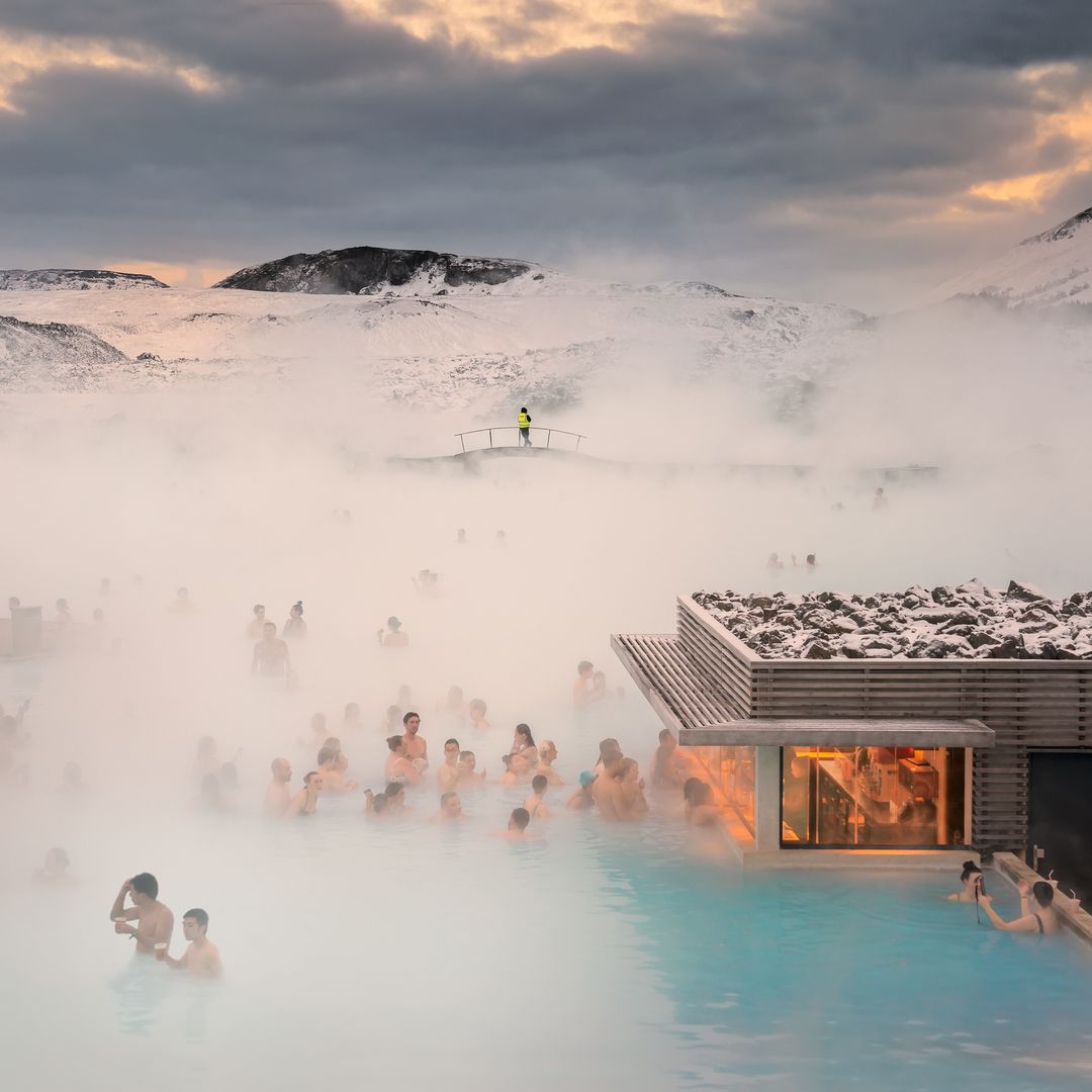 People at Blue Lagoon in Iceland 