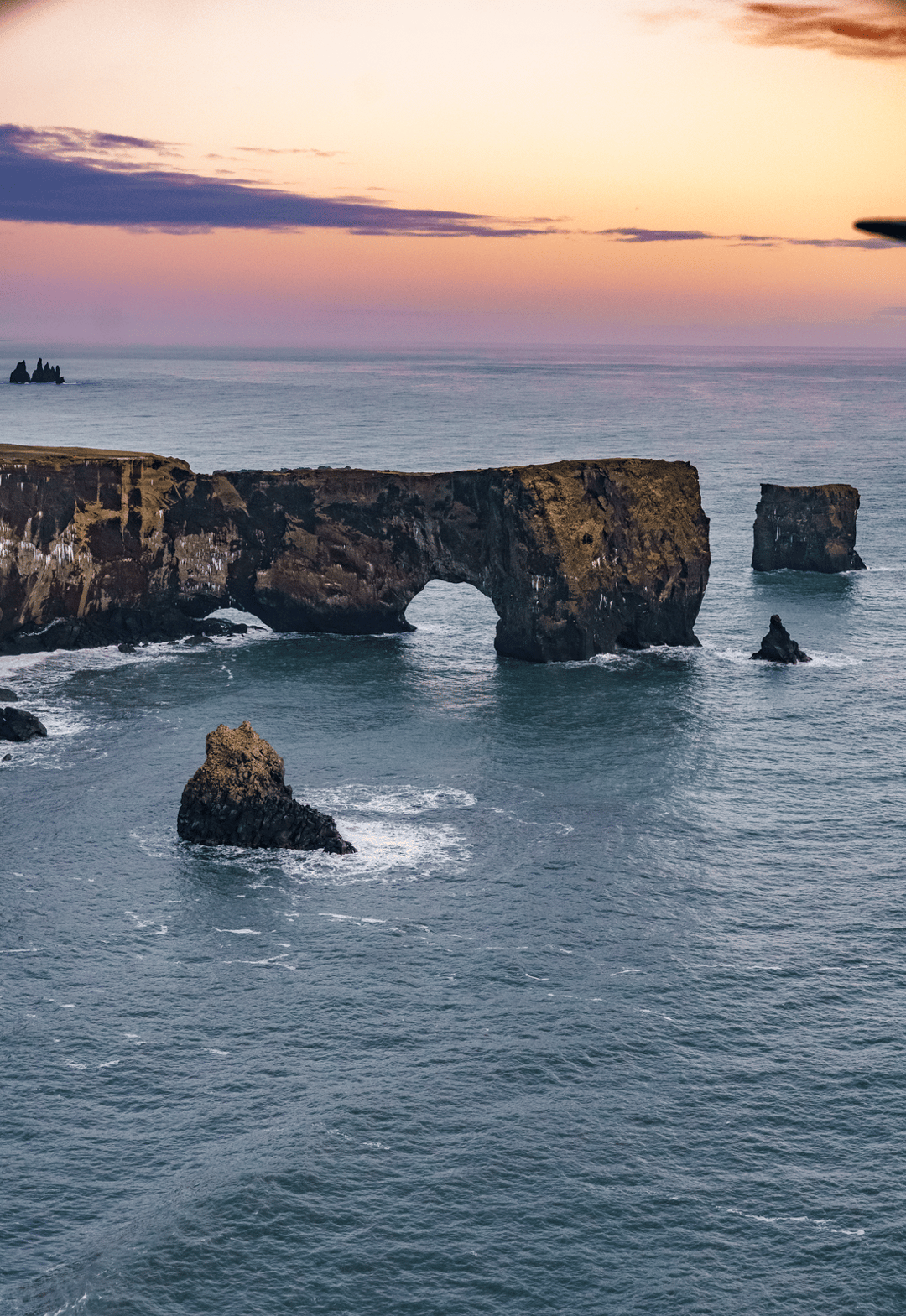 Dyrhóley during sunset
