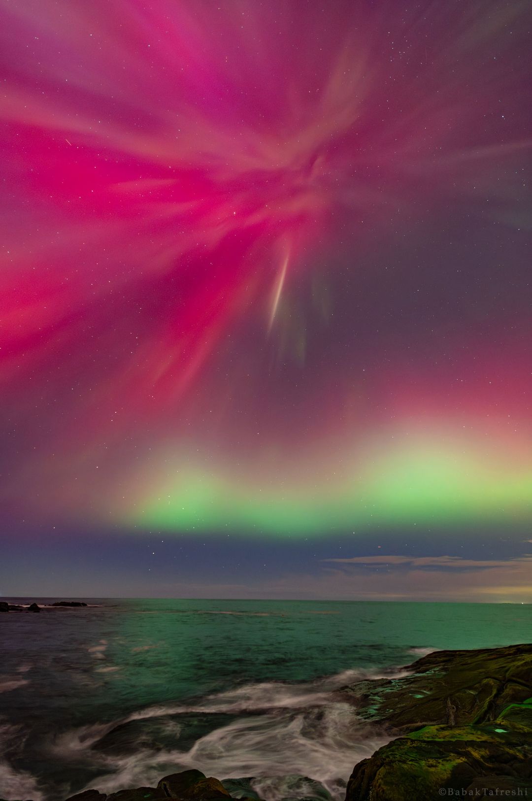 Red and Pink Northern Lights