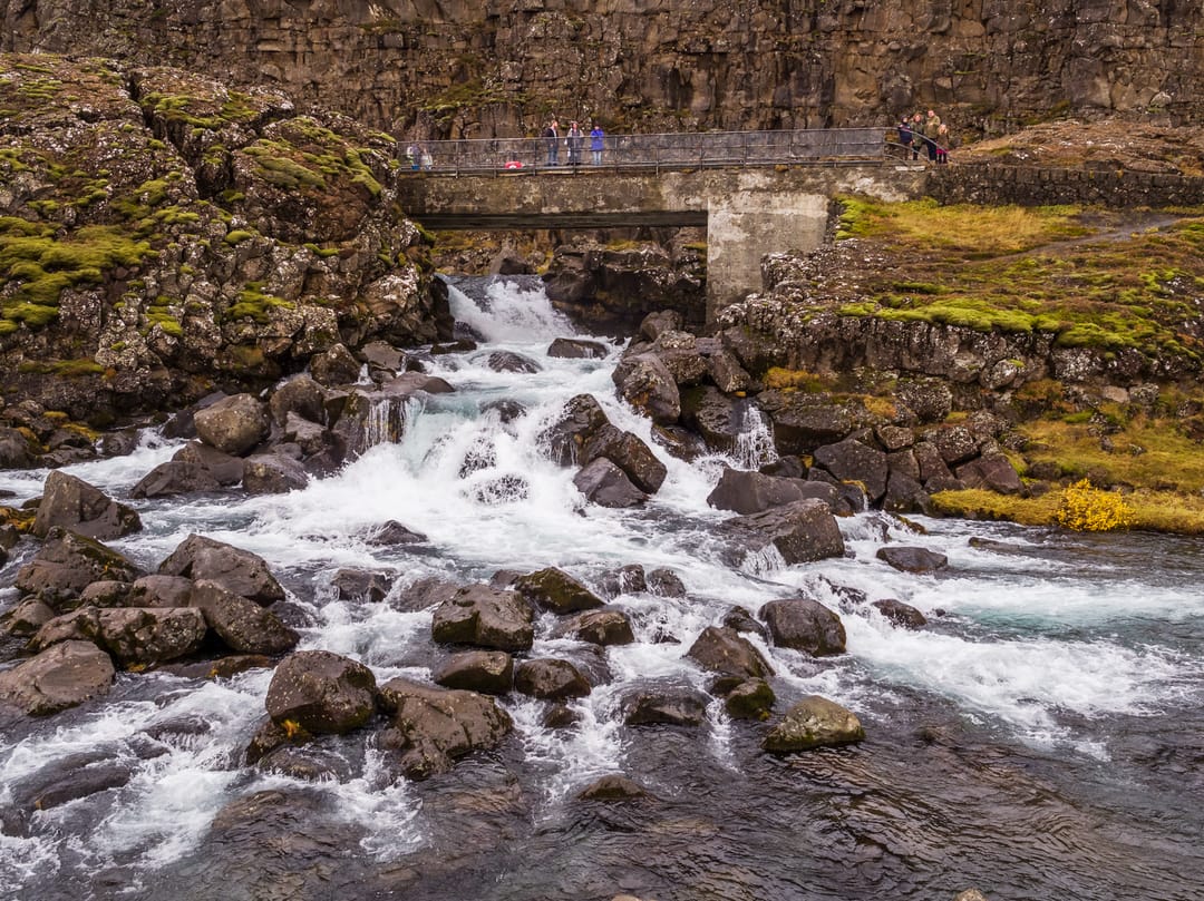 Öxararfoss Waterfall at Þingvellir