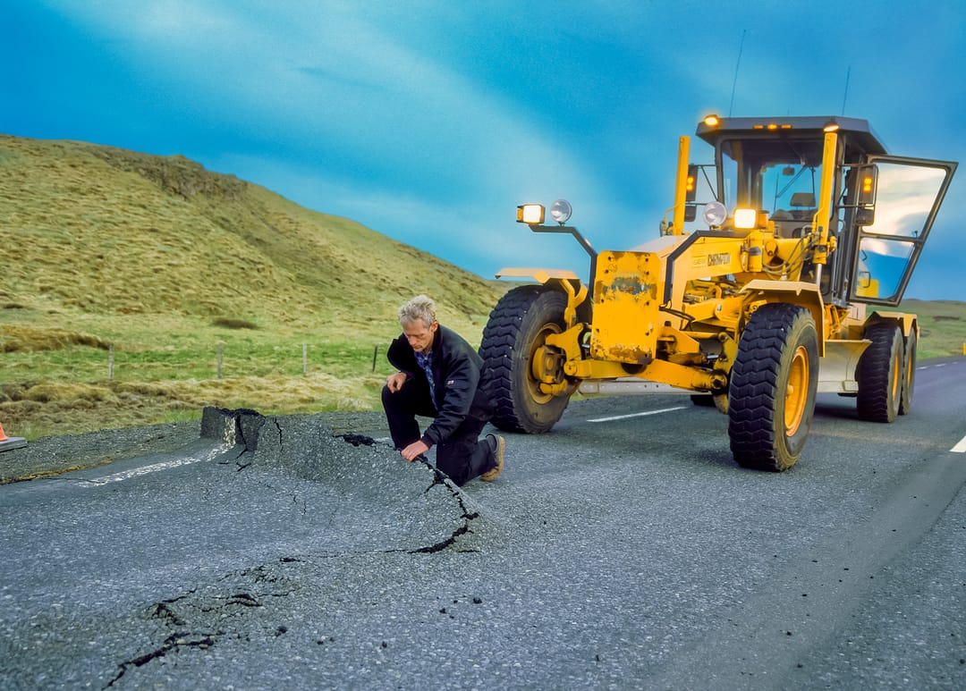 Earthquake Cracks on the Road