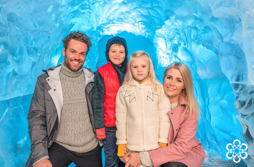 Family in Perlan Ice Cave