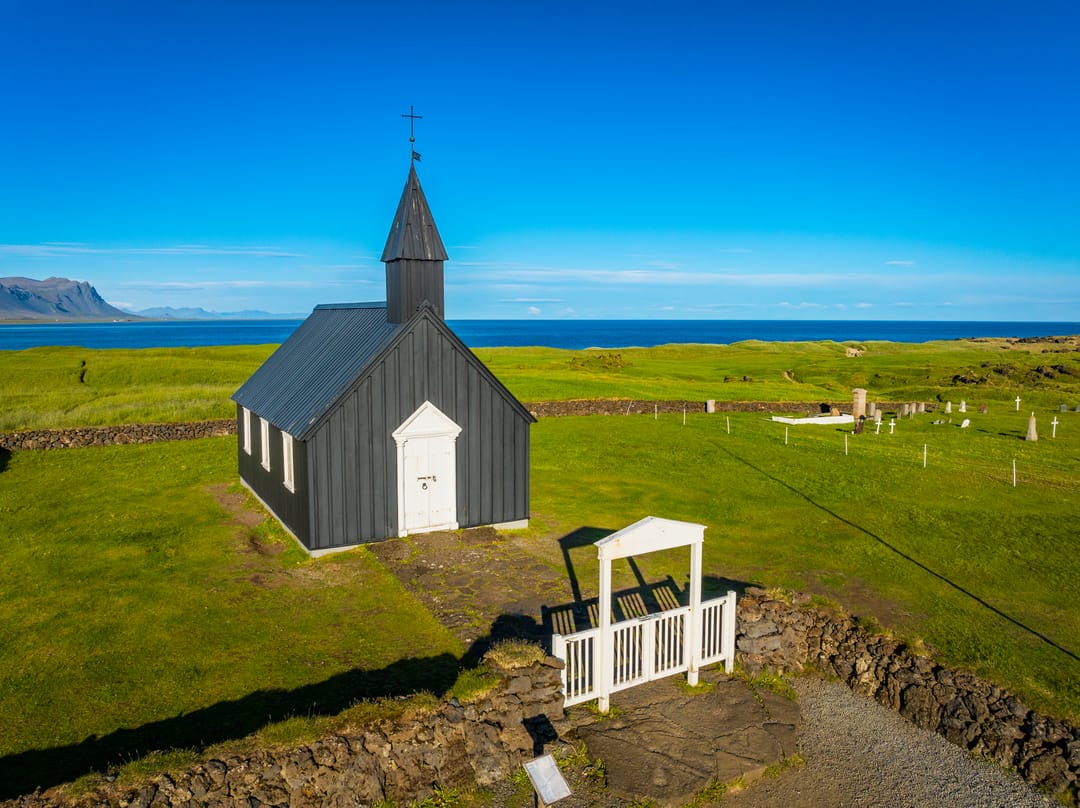 Búðir Black Church on a sunny day
