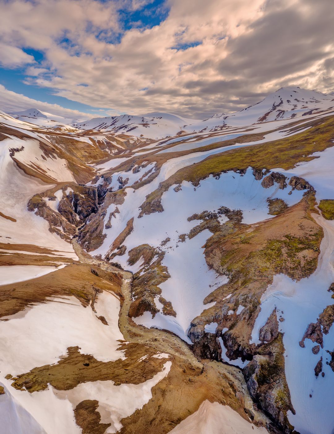 hverdalir with an aerial view