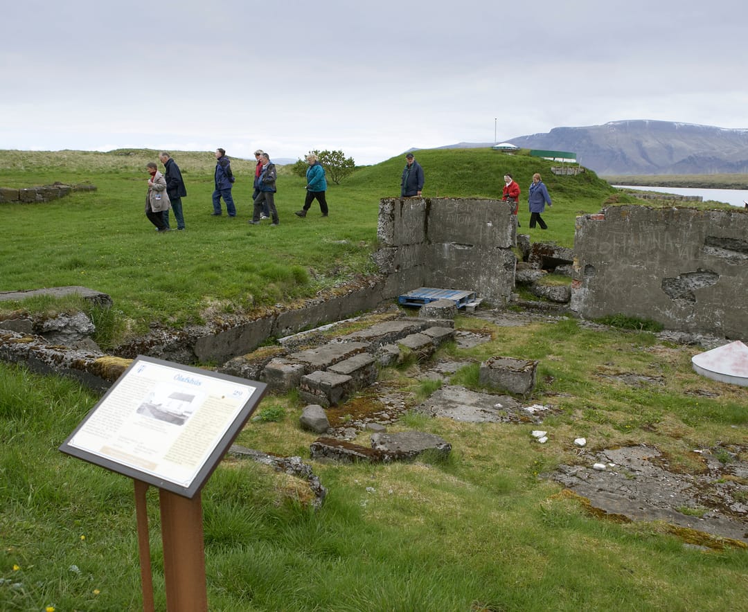 old home ruins on viðey island