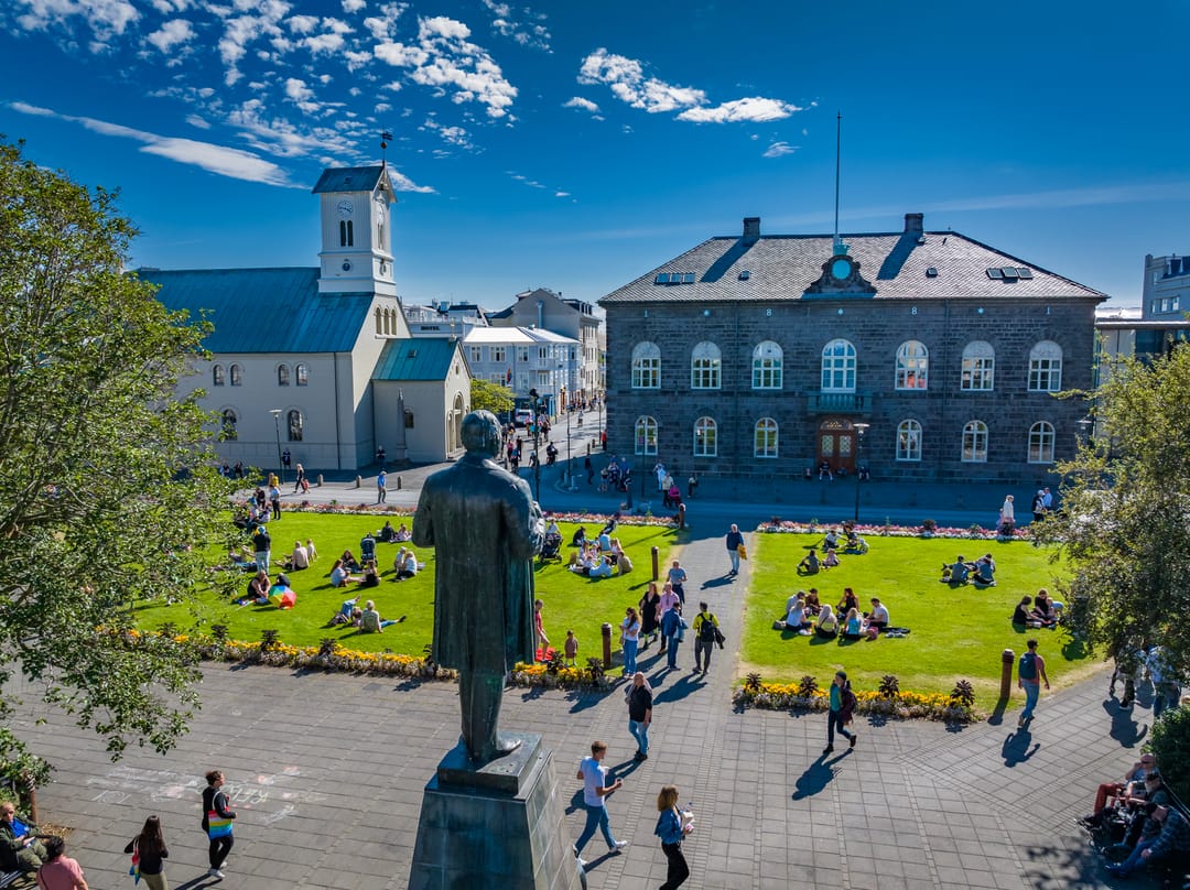 Downtown Reykjavik in the summer