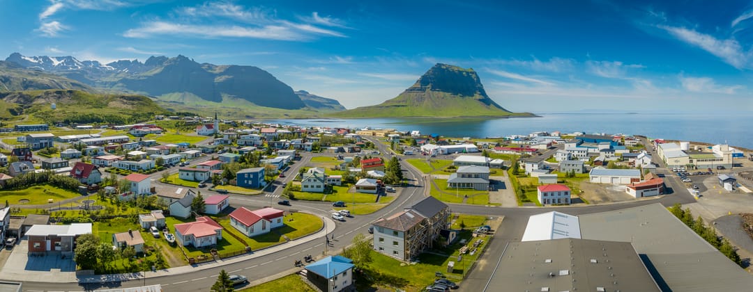 Grundafjörður with Kirkjufell mountain in the background