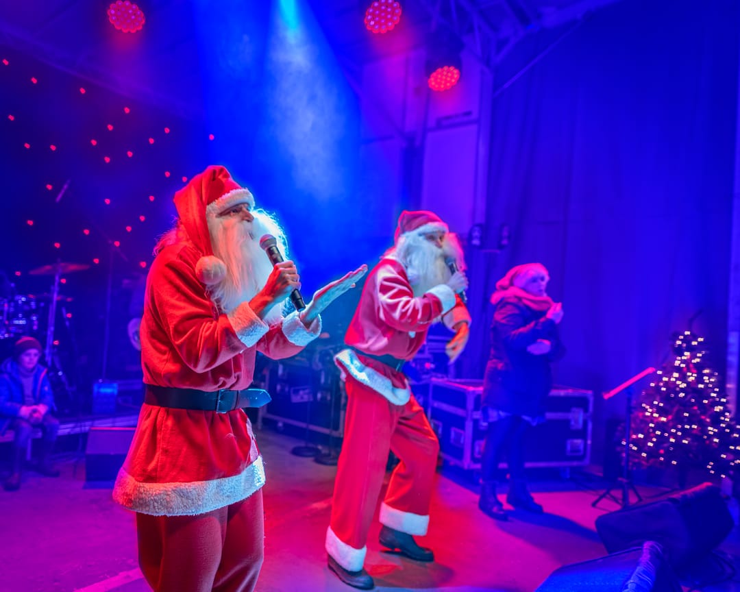 The Icelandic santa clauses, or yule lads, performing in Reykjavik in December