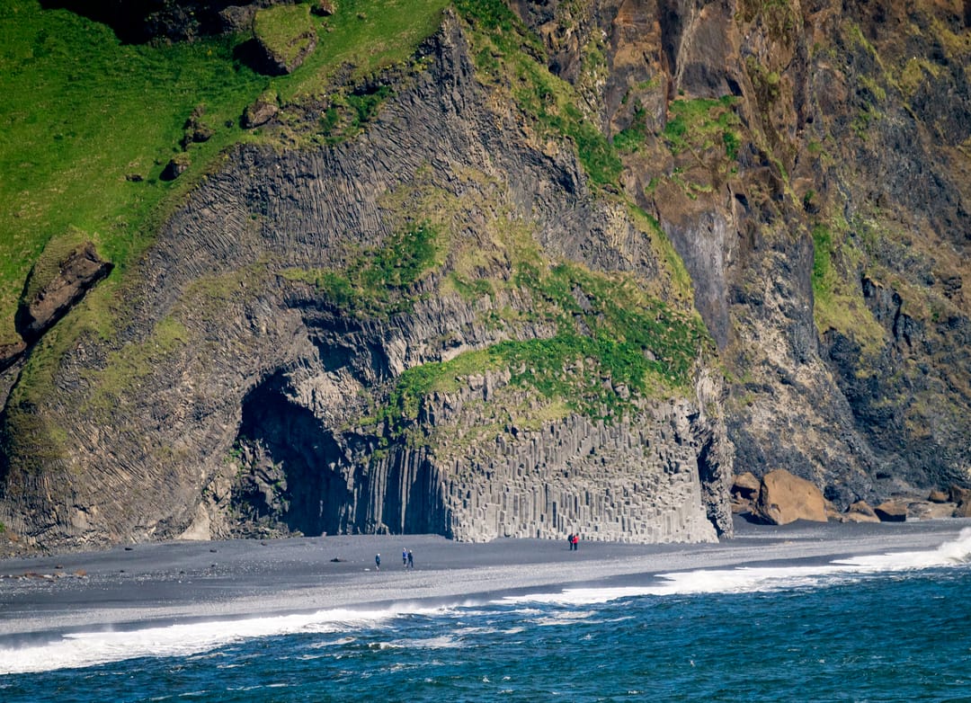 Black sand beach at reynisfjara