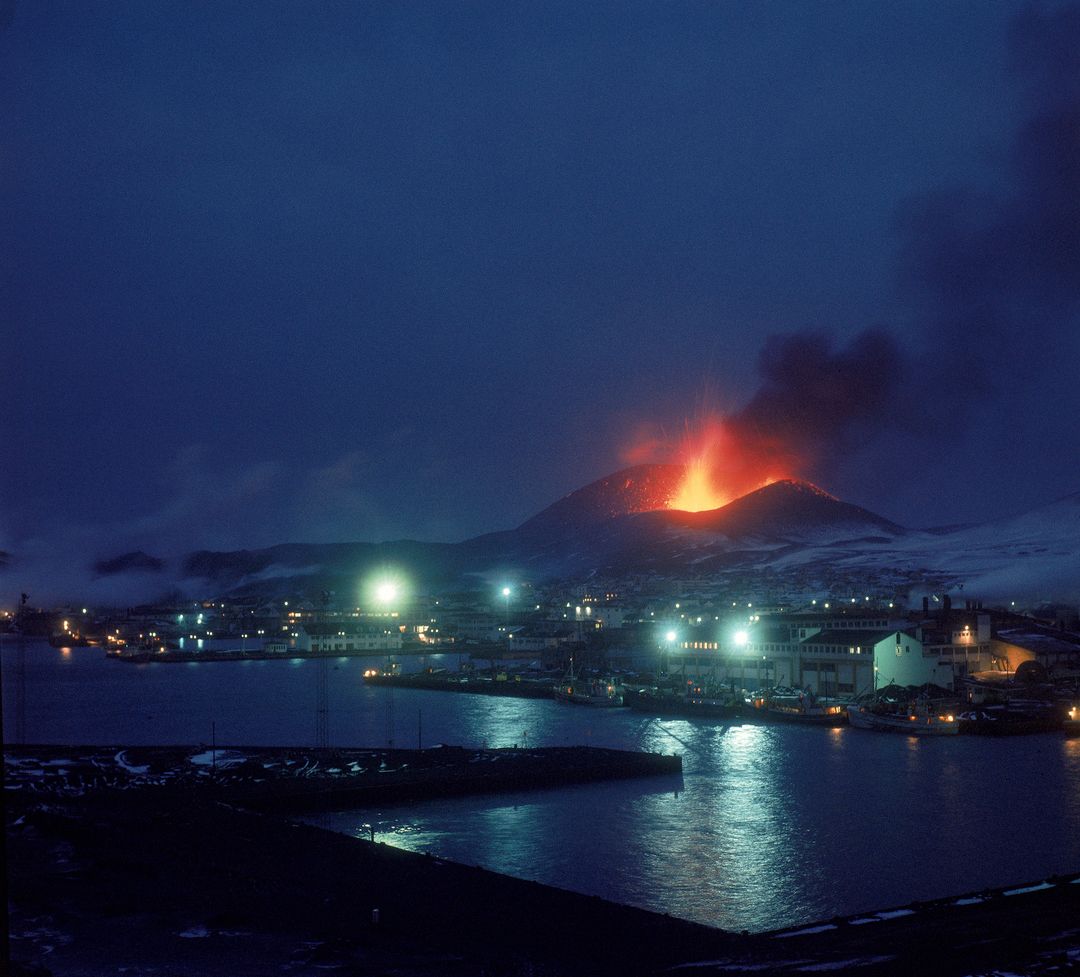 Volcanic Eruption in Vestmannaeyjar in 1973