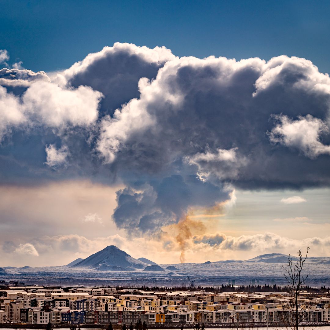 Reykjavik and Mount Keilir in the background