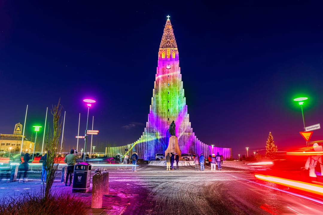 Hallgrimskirkja durin Winter Festival 