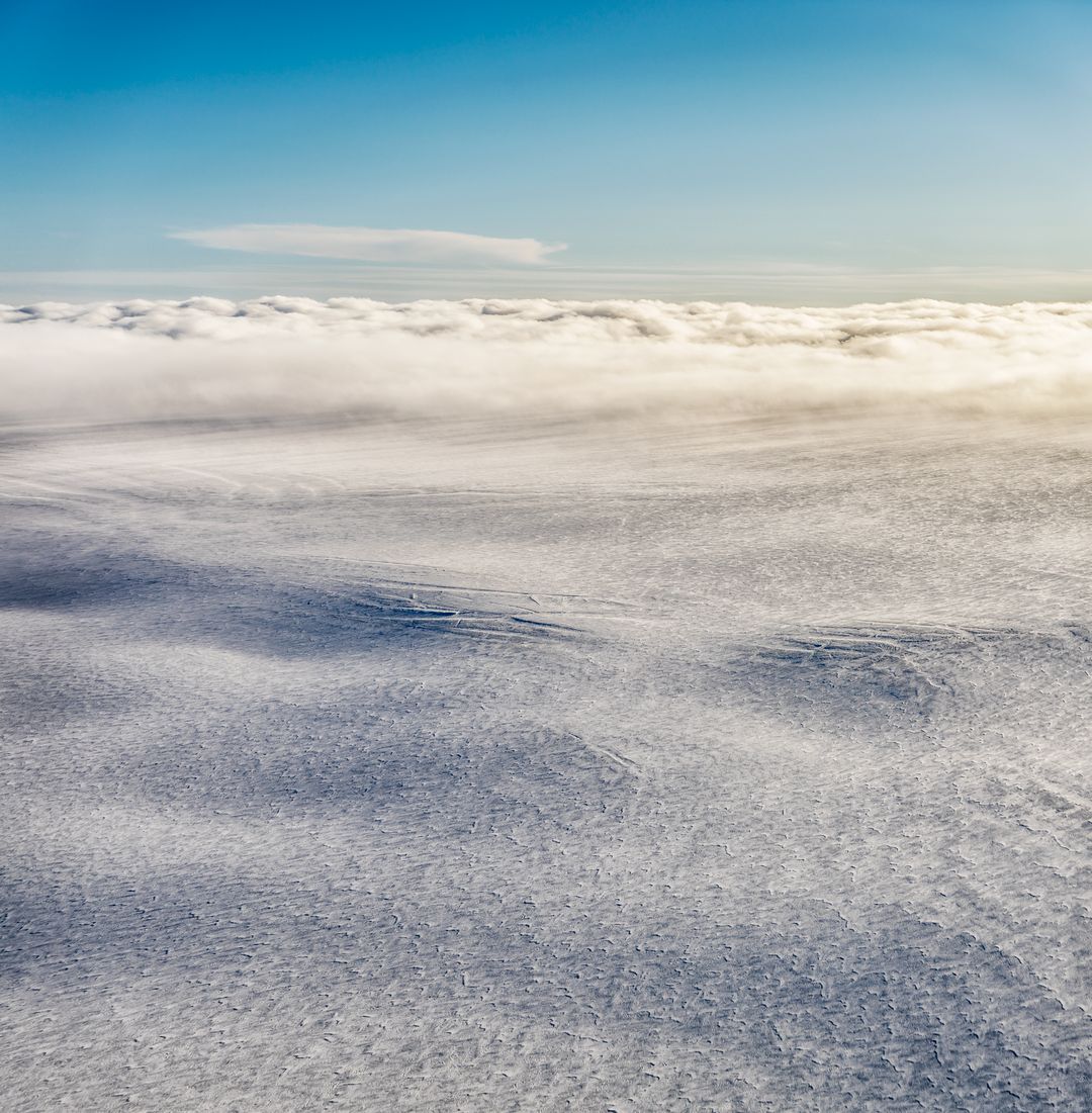 aeriel view of a glacier