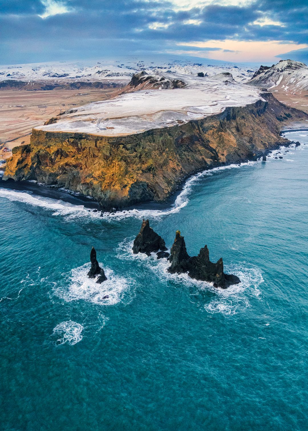 Bright ocean at the black sand beach