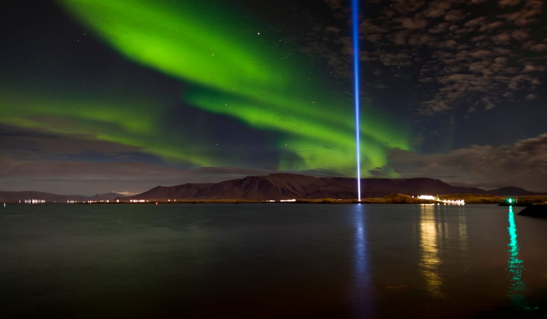 Imagine Peace Tower on Videy Island
