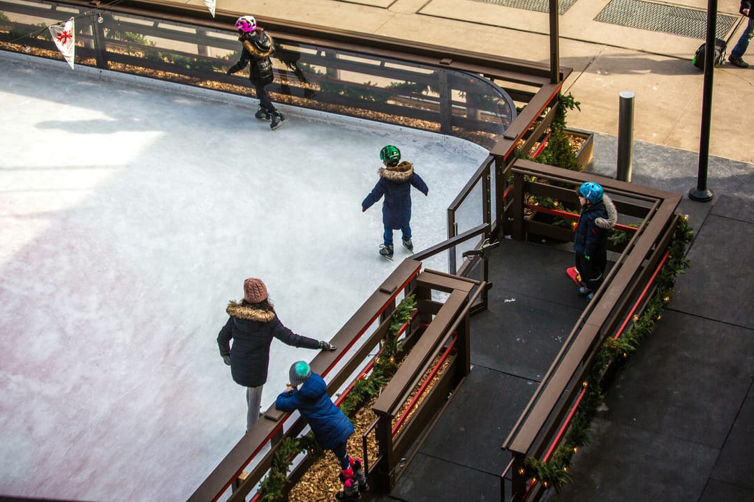 Ice Skating at Ingólfstorg Square in Reykjavik in December