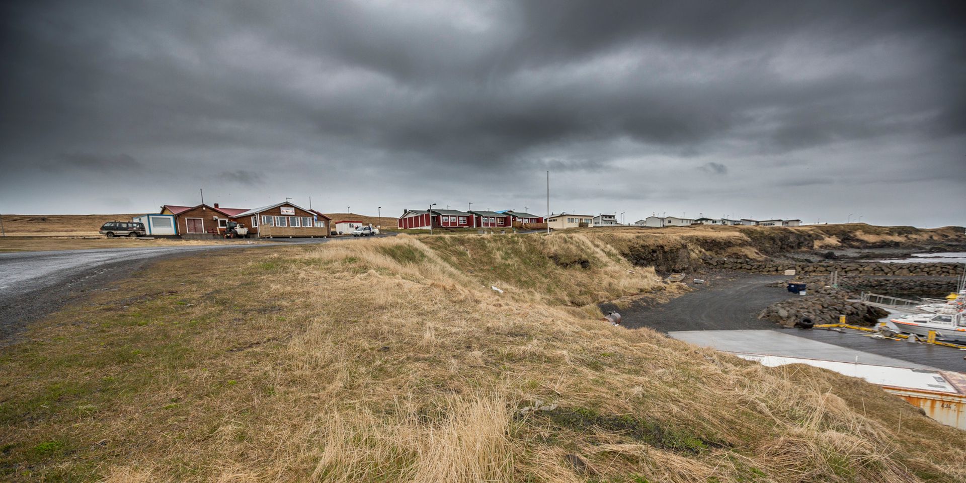 grimsey island on a stormy day in Iceland