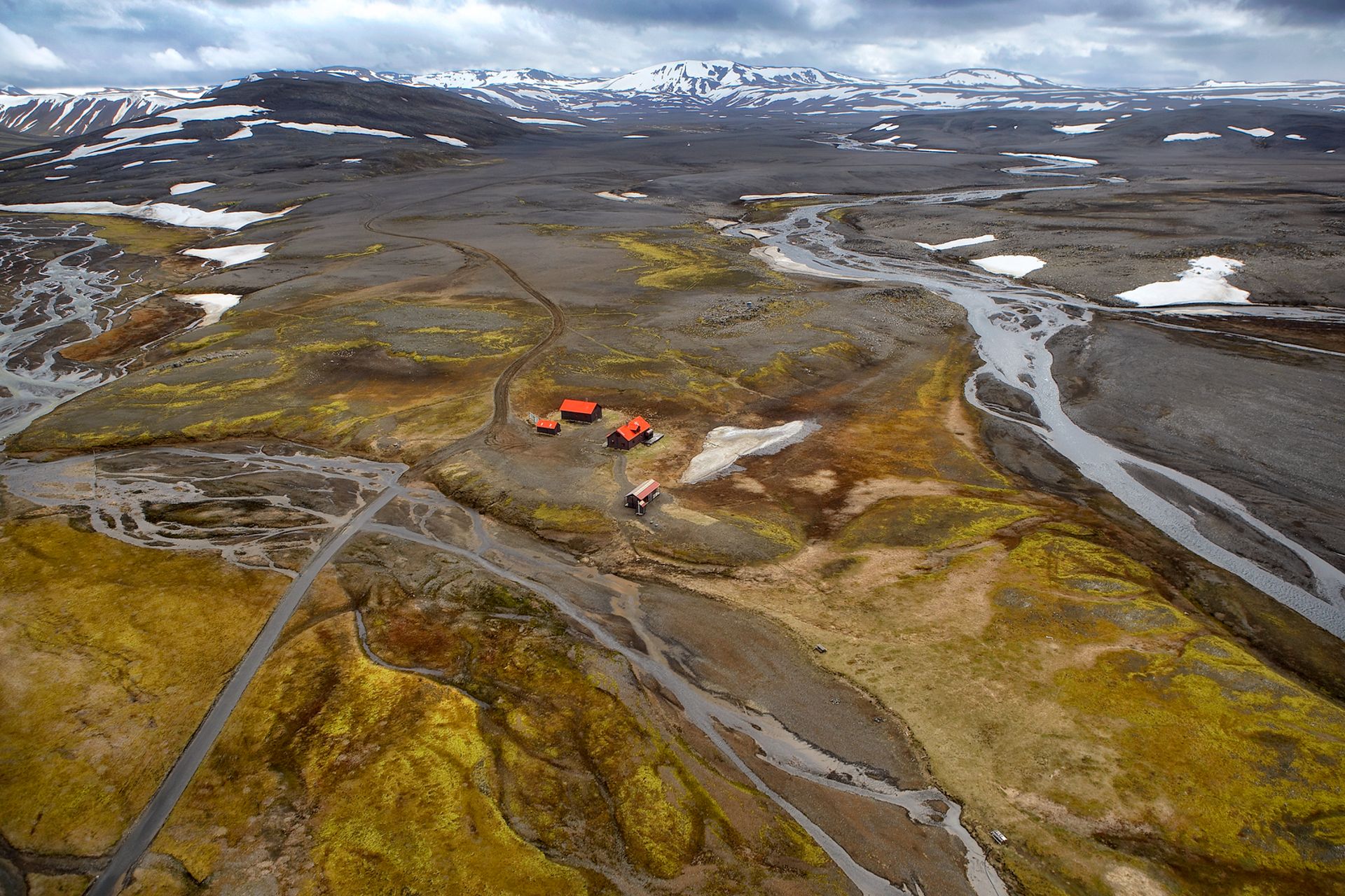 Sprengisandur highland iceland route with house