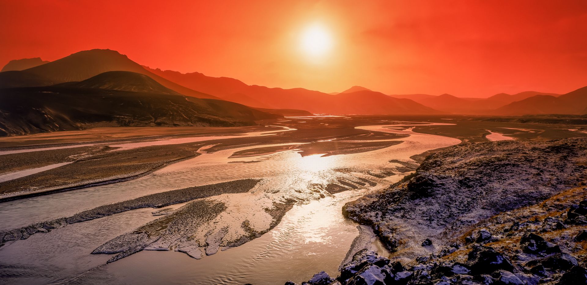 Bláhnúkur during sunset