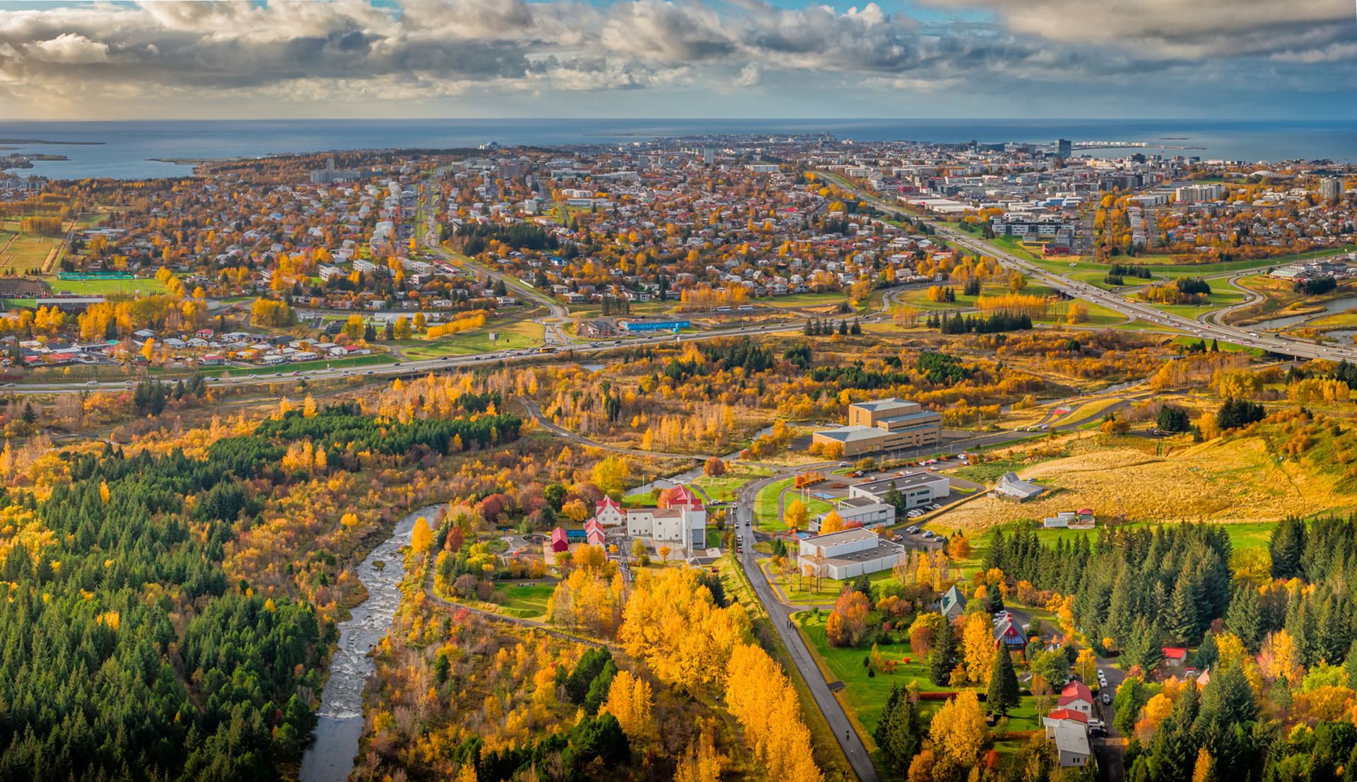 Elliðaárdalur in autumn 