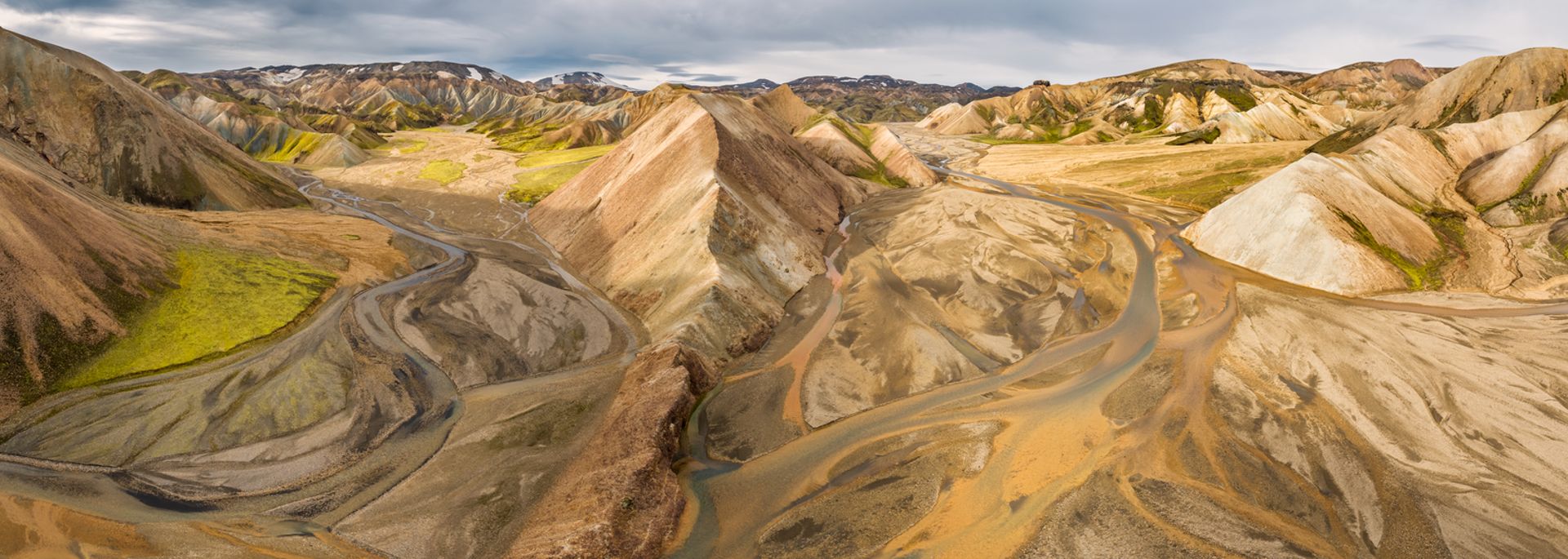 Landmannalaugar aerial view in the summer