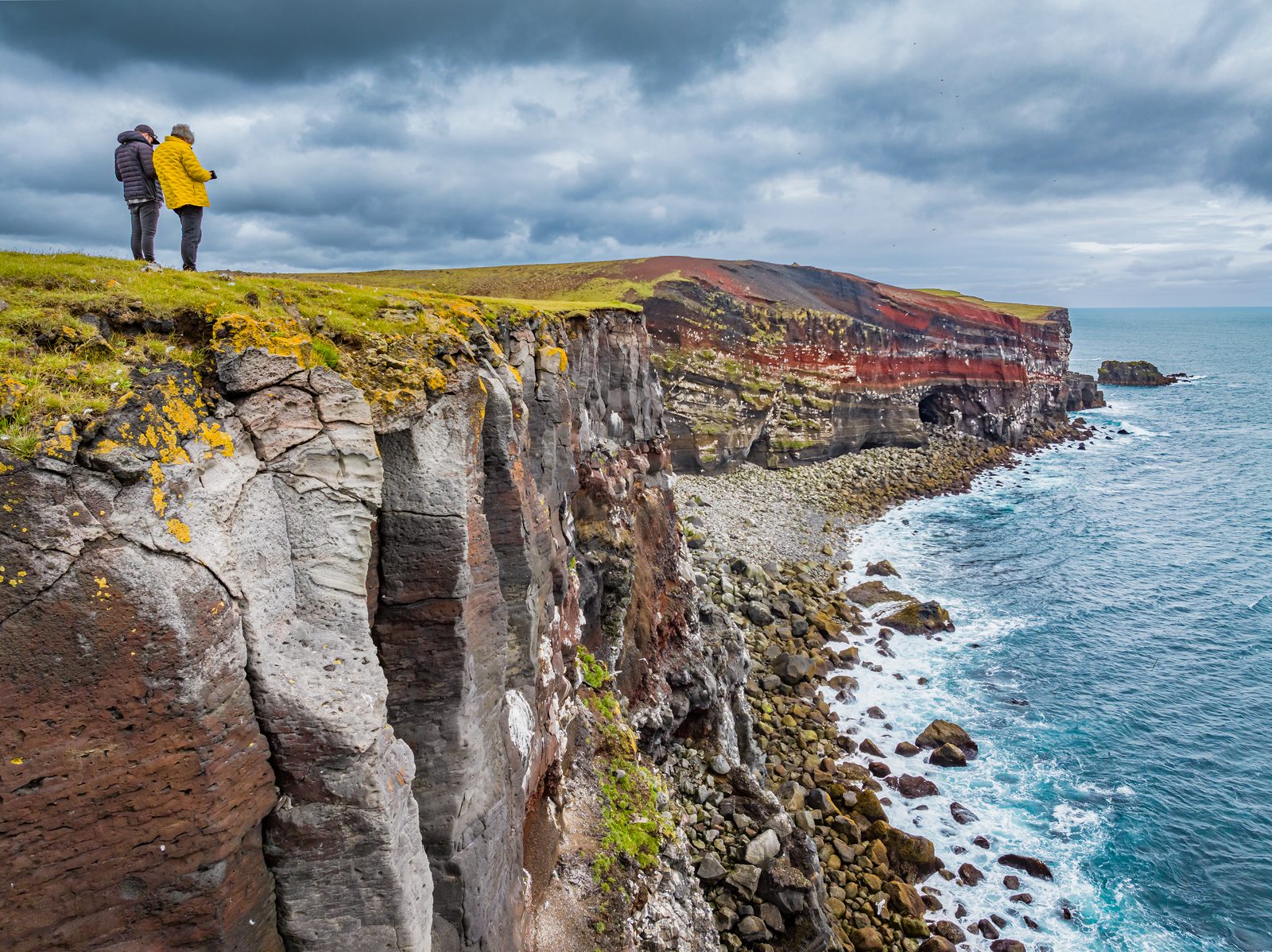 Rugged sea cliffs in the Krýsuvík area