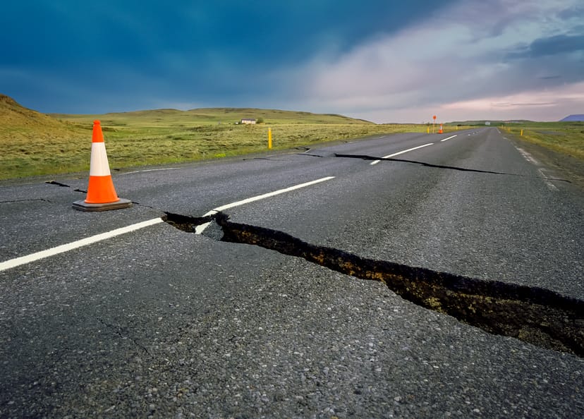 Earthquake Crack on the Road