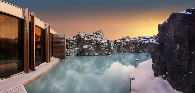 View from BLue Lagoon in Iceland 