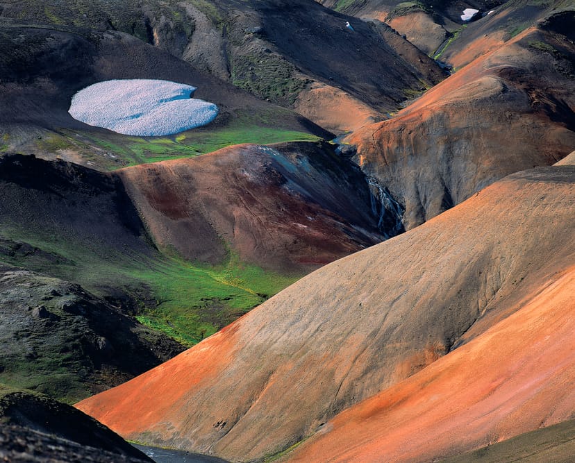 Torfajökull with red and greenery