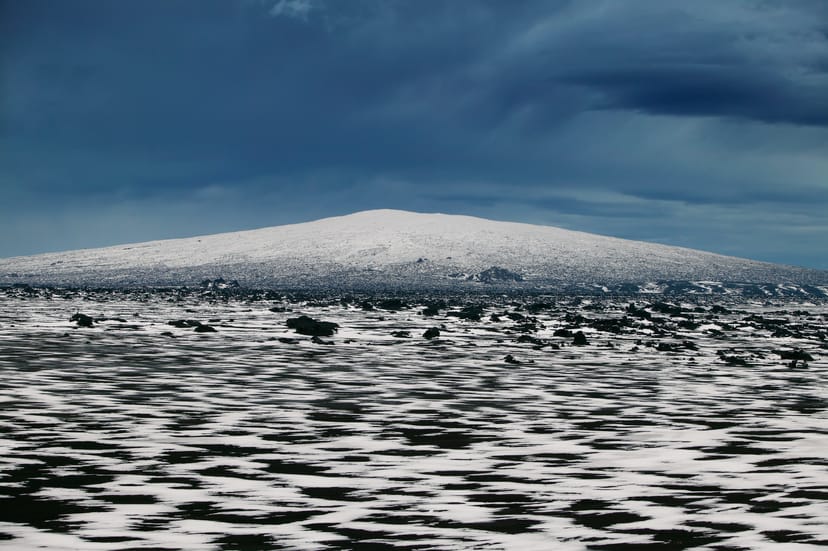 shield volcano in snow
