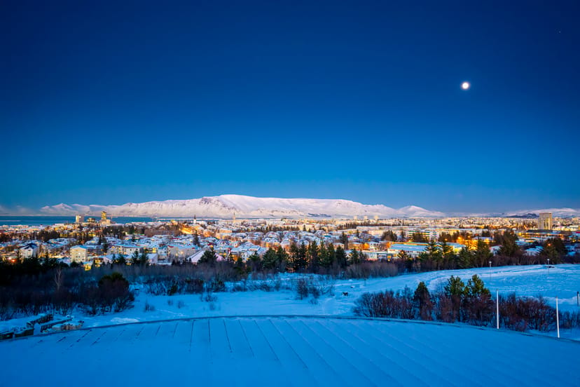 Esjan covered in snow