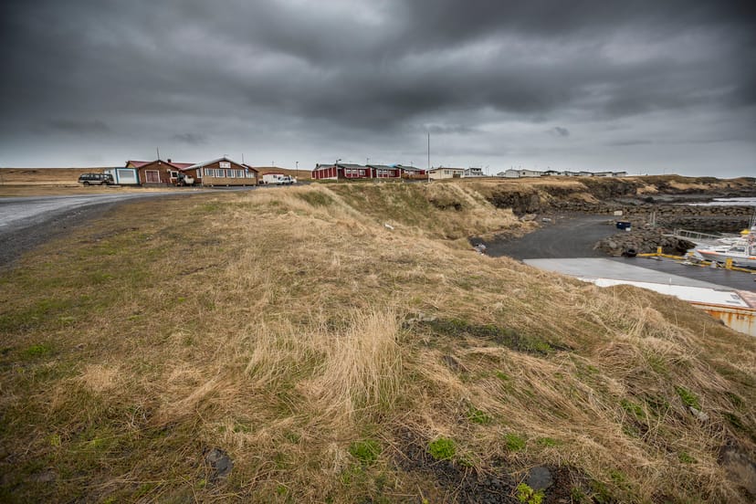 grimsey island on a stormy day in Iceland