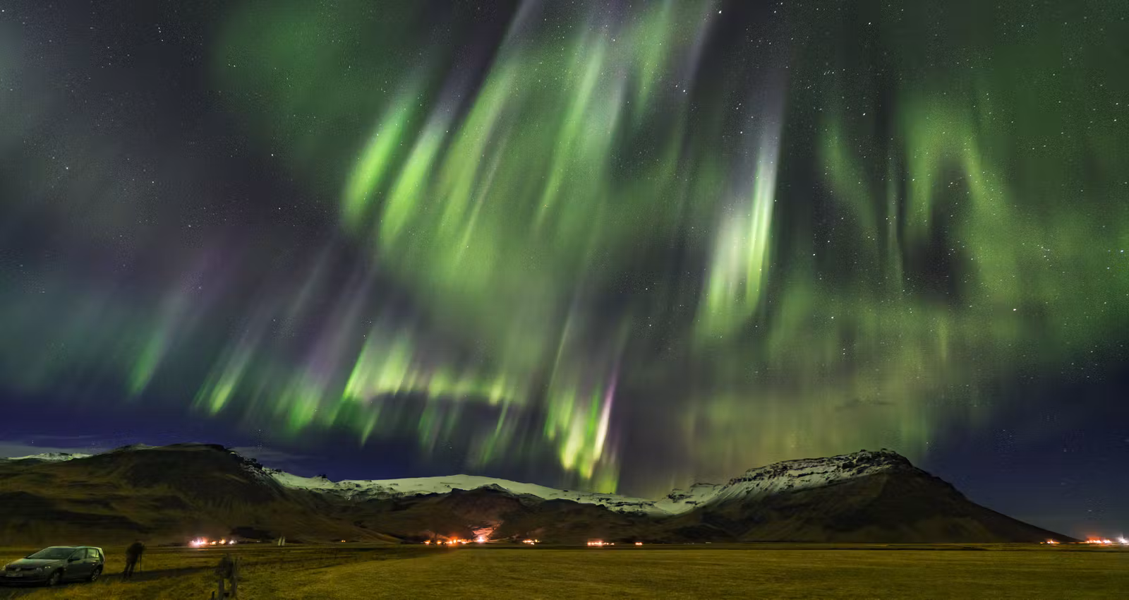Green Northern Lights in Iceland 